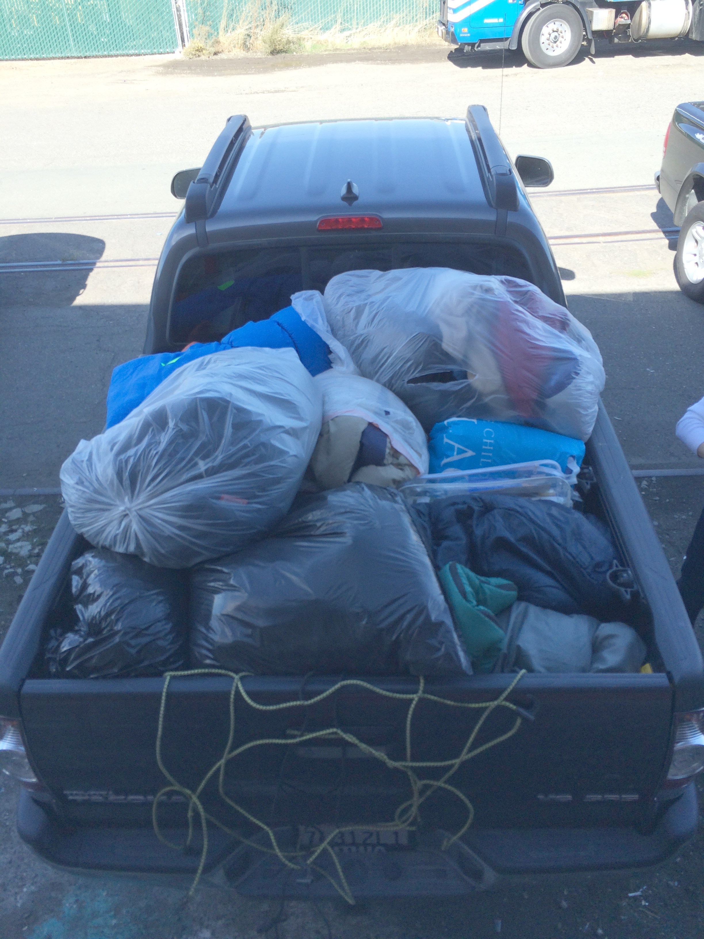 Loaded shipment for homeless in Redding