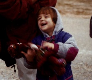 Bosnian Child with new toy